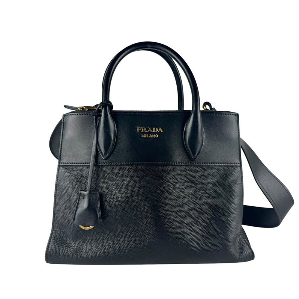 Prada 2way Shoulder Bag Leather Black